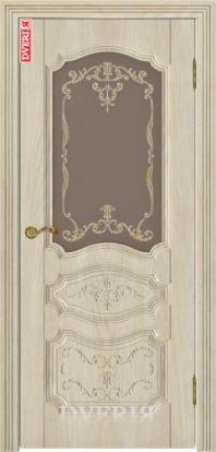 Межкомнатная дверь ПВХ DveriЯ Версаль 3 4D ПО остекление Сатинато тонированное, наливной витраж &quot;прозрачный&quot;, шелкография