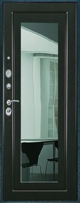 Входная металлическая дверь Союз Стиль 3K Зеркало 2 замка 1,5мм металл (Антик серебро + МДФ с зеркалом)