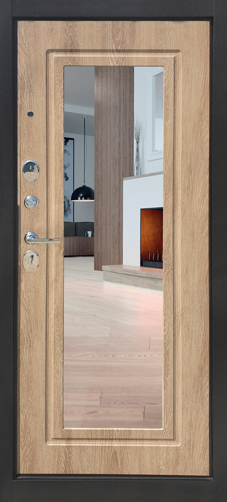 Дверной стандарт Входная дверь Оптима 3К Зеркало 7573, арт. 0003711 - фото №1